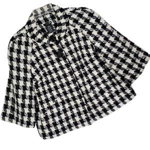 East 5th JACKIE O Style Black/White Houndstooth Jacket Cape Career Wear Medium